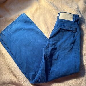 Blue Straight-Leg Pants